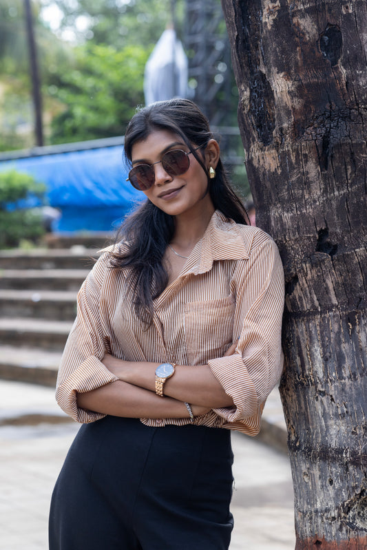 ☕ Caramel Mocha Stripe Shirt