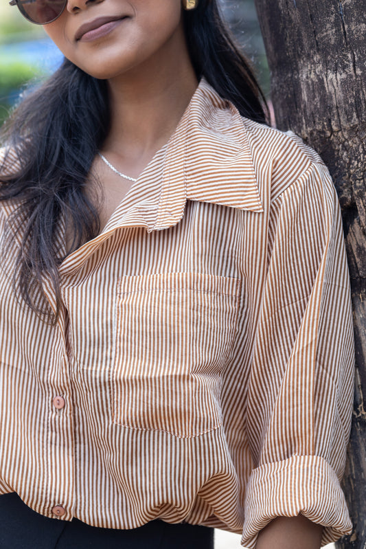 ☕ Caramel Mocha Stripe Shirt