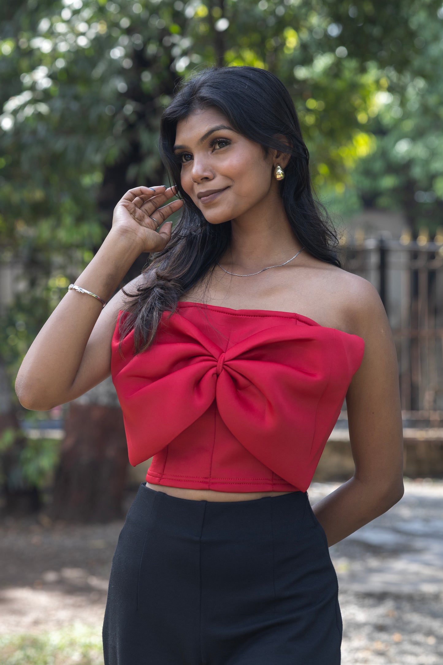 Bow Drama Crop Top