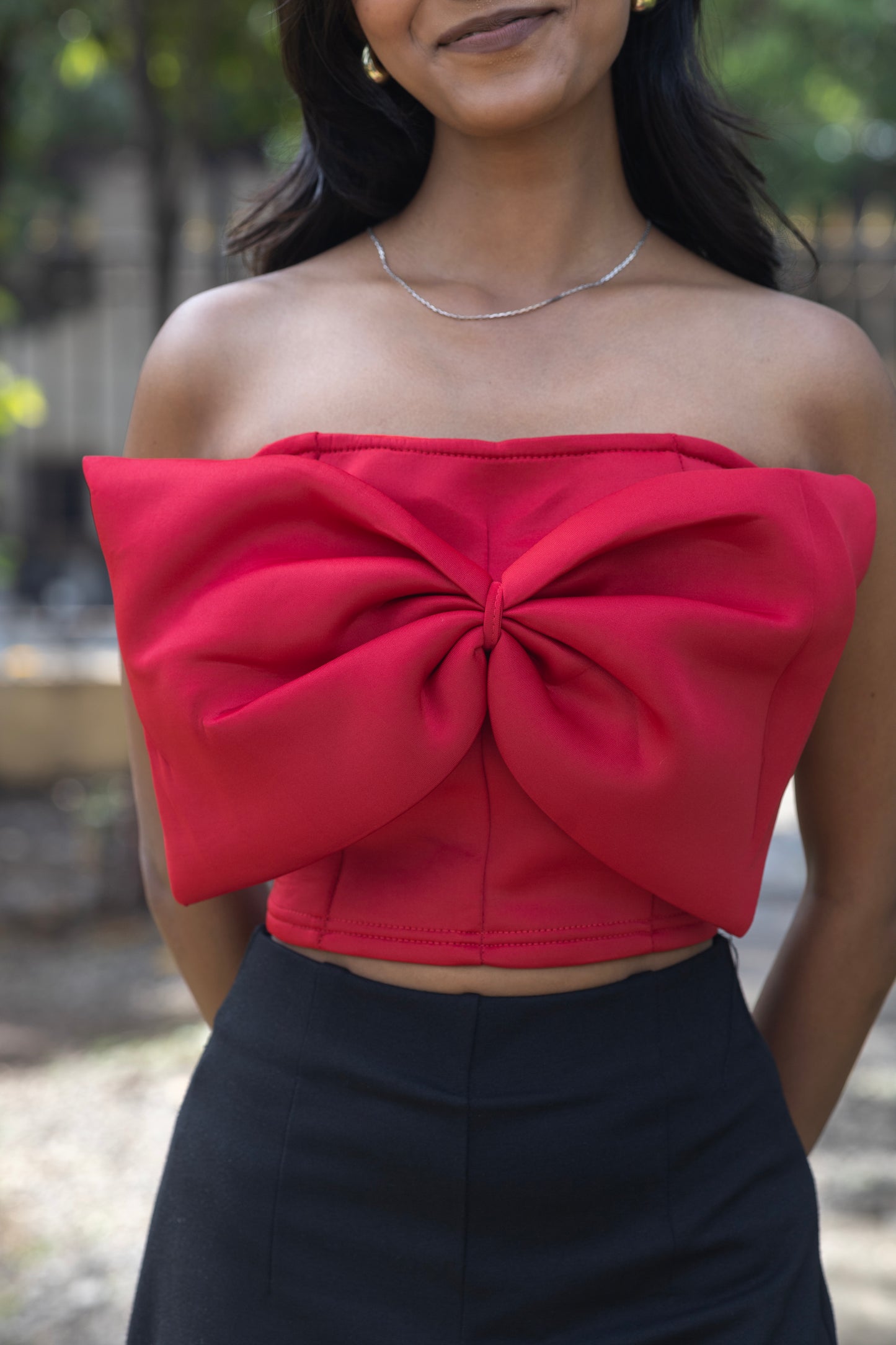 Bow Drama Crop Top