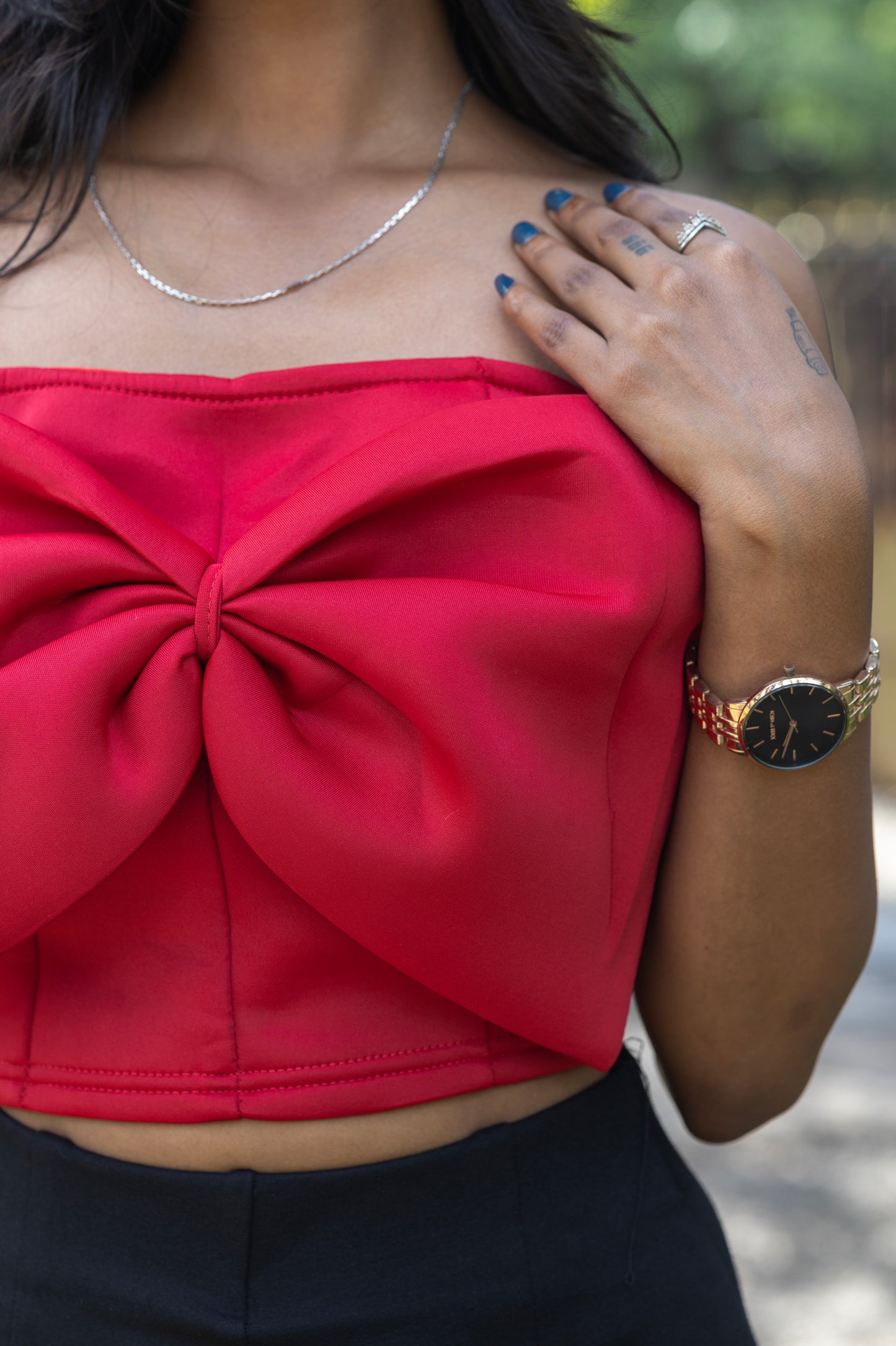 Bow Drama Crop Top