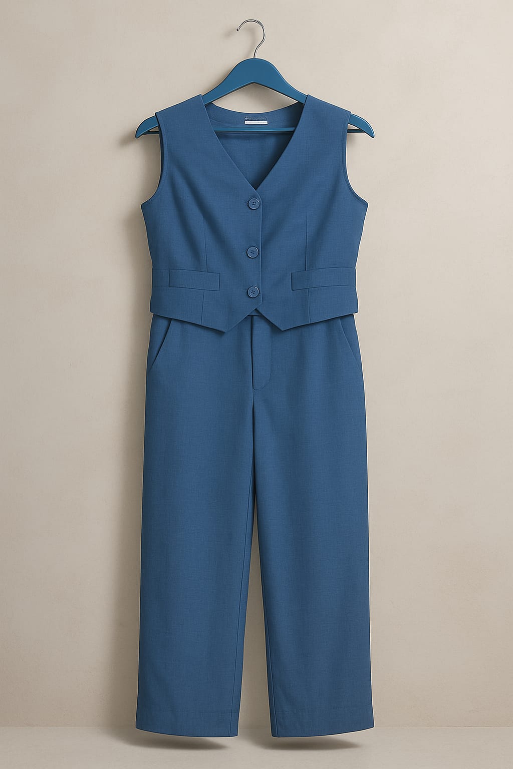 Bold Orange Co-Ord Set | Sleeveless Shirt & Wide-Leg Pants