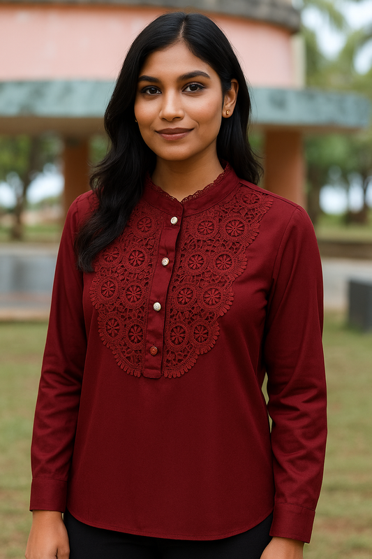 Elegance Embroidered Button-Down Top