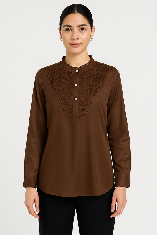 Elegance Embroidered Button-Down Top